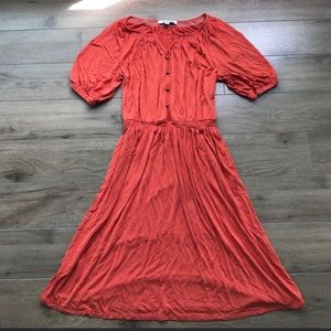 LOFT sheath dress short sleeves size 8 orange